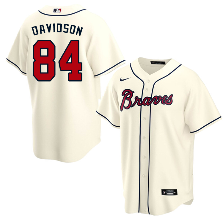 Nike Men #84 Tucker Davidson Atlanta Braves Baseball Jerseys Sale-Cream